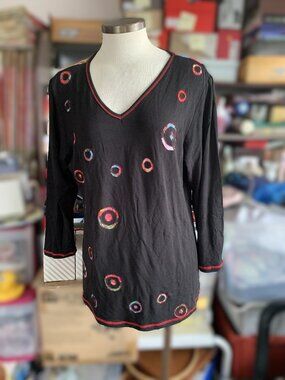 PARSLEY & SAGE TOP TUNIC SIZE M  MADE IN INDIA  95% RAYON 5% SPANDEX